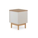 Ver imagem 6 de Mesa de Cabeceira Kaki 2 Gavetas 43 Cm X 40 Cm Tauari / Off White