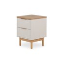 Ver imagem 5 de Mesa de Cabeceira Kaki 2 Gavetas 43 Cm X 40 Cm Tauari / Off White