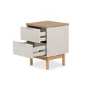 Ver imagem 4 de Mesa de Cabeceira Kaki 2 Gavetas 43 Cm X 40 Cm Tauari / Off White