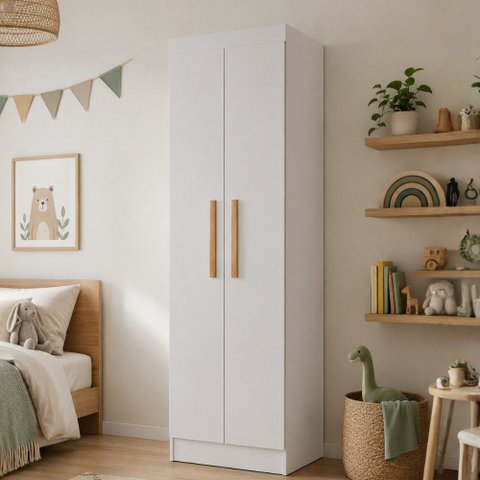 Multiuso Infantil Isa MDF 2 Portas e 4 Prateleiras Moderna Mobília