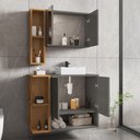 Ver imagem 3 de Conjunto de Banheiro com Gabinete 2 Portas, Cuba e 1 Espelheira Ibiza