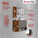 Ver imagem 4 de Conjunto de Banheiro com Gabinete 2 Portas, Cuba e 1 Espelheira Ibiza