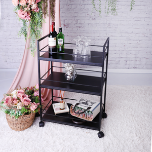 Carrinho de Bebidas Barzinho Adega Estilo Industrial Preto