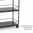 Ver imagem 4 de Carrinho de Bebidas Barzinho Adega Estilo Industrial Preto