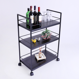 Carrinho de Bebidas Barzinho Adega Estilo Industrial Preto - 9