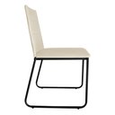 Ver imagem 3 de Kit 3 Cadeiras de Jantar Estofada Lille Base Preta Veludo Bege - Montanaris Decor
