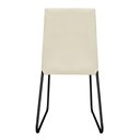Ver imagem 4 de Kit 3 Cadeiras de Jantar Estofada Lille Base Preta Veludo Bege - Montanaris Decor
