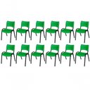 Ver imagem 1 de Cadeira Iso Base Preto , Escritório Verde - Kit 12 Un