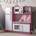 Ver imagem 1 de Mini Armário Cozinha com Refrigerador Isabelly Branco Rosa