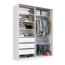 Ver imagem 4 de Guarda Roupa Solteiro Branco 183x59,8x235cm 2 Portas 3 Gavetas Rc 2003 Emovell