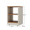 Ver imagem 4 de Mesa de Cabeceira Retrô Compacta com Rodizios Decore Shark Moveis:off White/nature