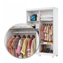 Ver imagem 6 de Guarda-roupa Solteiro Solo 4 Portas 2 Gavetas com Pés Branco - Pnr Móveis