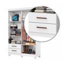 Ver imagem 5 de Guarda-roupa Solteiro Solo 4 Portas 2 Gavetas com Pés Branco - Pnr Móveis
