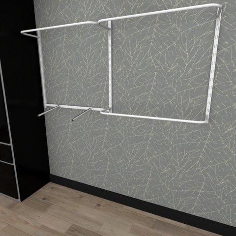 Arara de Roupas Closet Quarto com 9 Peças Regulável 200x100 Cm Cor Branco Modelo Clst1b248