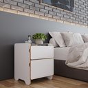 Ver imagem 2 de Mesa de Cabeceira 2 Gavetas 45cm Cindy - Branco