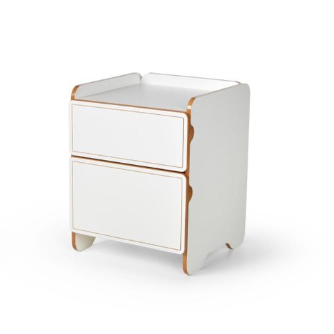 Mesa de Cabeceira 2 Gavetas 45cm Cindy - Branco