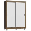 Ver imagem 2 de Guarda-Roupa Solteiro Madesa Dallas Plus 2 Portas de Correr 4 Gavetas com Pés Rustic/Branco Cor:Rust