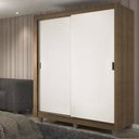 Ver imagem 1 de Guarda-Roupa Solteiro Madesa Dallas Plus 2 Portas de Correr 4 Gavetas com Pés Rustic/Branco Cor:Rust