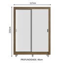 Ver imagem 3 de Guarda-Roupa Solteiro Madesa Dallas Plus 2 Portas de Correr 4 Gavetas com Pés Rustic/Branco Cor:Rust