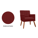 Ver imagem 2 de Poltrona Cadeira Estofada para Hall de Entrada Cecília Suede Vermelho Bordô - Incasa Decor
