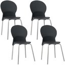 Ver imagem 1 de Kit 04 Cadeiras para Sala de Jantar Cozinha Mond F02 Base Aço Cinza Preto - Lyam Decor