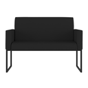 Ver imagem 7 de Kit 2 Poltrona + Sofá 2 Lugares com Base Ferro Preta Courino Cor:preto