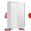 Ver imagem 3 de Guarda-Roupa Solteiro com Espelho 2 Portas de Correr e 2 Gavetas Peônia Yescasa Branco