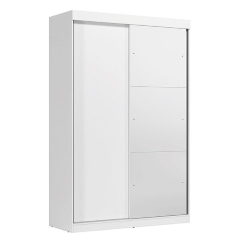 Guarda-Roupa Solteiro com Espelho 2 Portas de Correr e 2 Gavetas Peônia Yescasa Branco