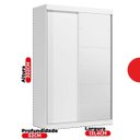 Ver imagem 3 de Guarda-Roupa Solteiro com Espelho 2 Portas de Correr e 2 Gavetas Peônia Yescasa Branco