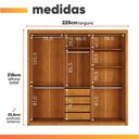 Ver imagem 3 de Guarda Roupas Casal 3 Portas de Correr Reflecta com LED 4 Gavetas Eva