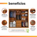 Ver imagem 4 de Guarda Roupas Casal 3 Portas de Correr Reflecta com LED 4 Gavetas Eva