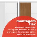 Ver imagem 6 de Guarda-Roupa Solteiro com Espelho 2 Portas de Correr e 2 Gavetas Peônia Yescasa Branco