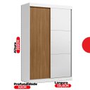 Ver imagem 3 de Guarda-Roupa Solteiro 2 Portas de Correr 2 Gavetas e Espelho Peônia Yescasa