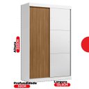 Ver imagem 4 de Guarda-Roupa Solteiro com Espelho 2 Portas de Correr e 2 Gavetas Peônia Yescasa Branco