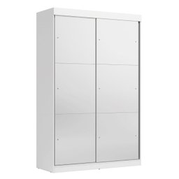 Guarda-Roupa Solteiro com Espelho 2 Portas de Correr 2 Gavetas Peônia Branco Yescasa - 2 Guarda-Roupa Solteiro com Espelho 2 Portas de Correr 2 Gavetas Peônia Branco Yescasa - 2