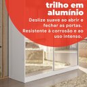 Ver imagem 7 de Guarda-Roupa Solteiro com Espelho 2 Portas de Correr 2 Gavetas Peônia Branco Yescasa