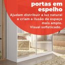 Ver mais imagens de Guarda-Roupa Solteiro com Espelho 2 Portas de Correr 2 Gavetas Peônia Branco Yescasa