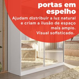 Guarda-Roupa Solteiro 2 Portas de Correr 2 Gavetas e 6 Espelhos Peônia Yescasa - 11 Guarda-Roupa Solteiro 2 Portas de Correr 2 Gavetas e 6 Espelhos Peônia Yescasa - 11