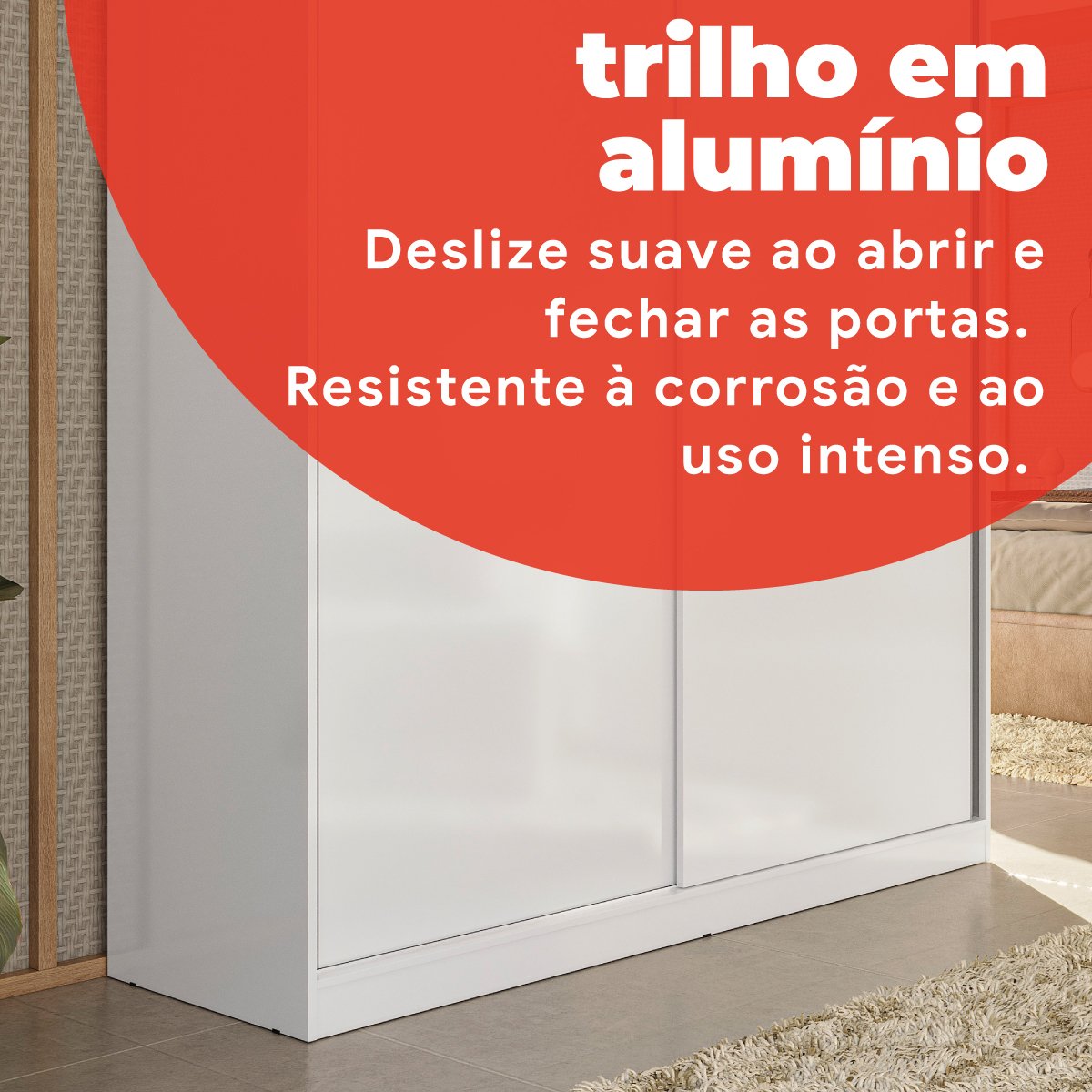Guarda-Roupa Solteiro 2 Portas de Correr 2 Gavetas Peônia Yescasa - 12