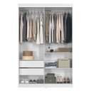 Ver imagem 5 de Guarda-Roupa Solteiro 2 Portas de Correr e 2 Gavetas Peônia Yescasa Branco/Amêndola Touch Flex