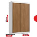 Ver imagem 4 de Guarda-Roupa Solteiro 2 Portas de Correr e 2 Gavetas Peônia Yescasa Branco/Amêndola Touch Flex