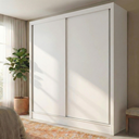 Ver imagem 2 de Guarda-Roupa Solteiro 2 Portas de Correr e 2 Gavetas Peônia Yescasa Branco/Amêndola Touch Flex