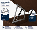 Ver imagem 4 de Kit Cama Box Baú Casal 138x188 cm + Colchão D33 Casal 20 cm Marrom Suede