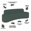 Ver imagem 3 de Sofá 5 Lugares Sala de Estar Cancún D02 Linho Verde Musgo 300 cm C-117 - Lyam Decor