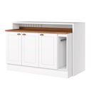 Ver imagem 1 de Balcão com Ilha Gourmet 3 Portas com Tampo Americana Henn - Branco Hp Fosco/nature