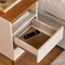 Ver imagem 3 de Mesa de Cabeceira Pop com 2 Gavetas com Pés Palito - Off White com Freijó