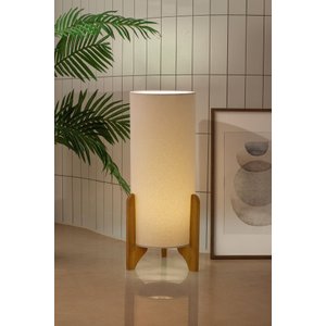 Luminária Abajur de Chão Vitória Linho Palha