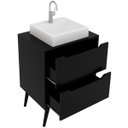 Ver imagem 2 de Gabinete para Banheiro 60 Cm 2 Gavetas com Cuba Robin Preto