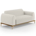Ver imagem 1 de Sofá 3 Lugares para Sala de Estar Molino 210 Cm D02 Pés D'ouro Linho Cru C-443 - Lyam Decor