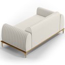 Ver imagem 6 de Sofá 3 Lugares para Sala de Estar Molino 210 Cm D02 Pés D'ouro Linho Cru C-443 - Lyam Decor